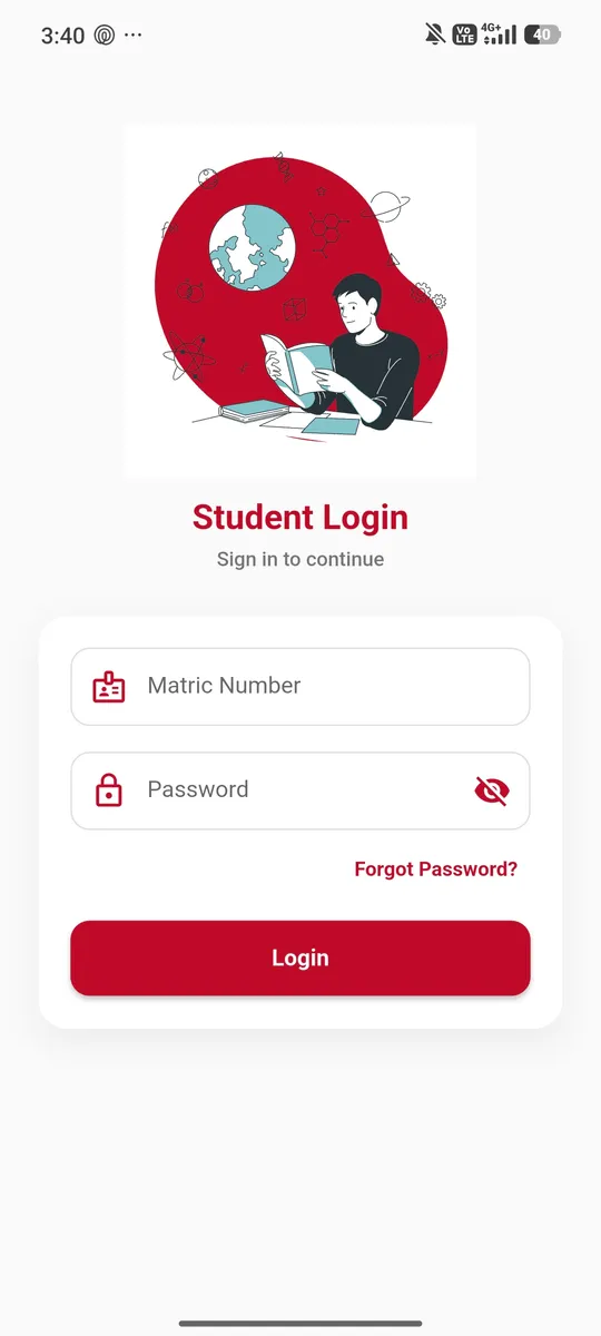 Student sign-in with matric number